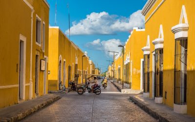 Yellow streets and buildings in Izamal, Mexico