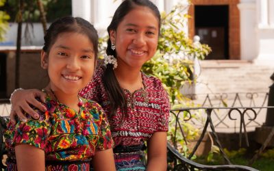 Indigenous girls in a Mexican village