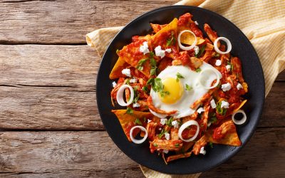 Traditional chilaquiles dish